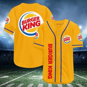 Burger King Baseball Jersey For Fast Food Lover, Birthday Gift Idea, Burger King Baseball Jersey For Men Women